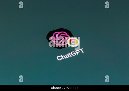 ChatGPT OpenAI logo on smartphone Stock Photo