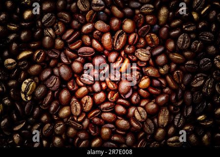 Coffee background.Closeup of roasted coffee beans Stock Photo