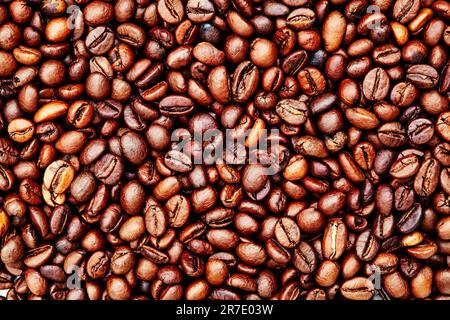Coffee background.Closeup of roasted coffee beans.Coffee beans texture Stock Photo