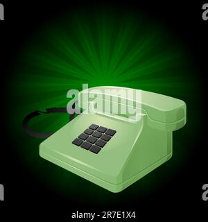clean and simplistic vector illustration of a telephone set Stock Vector
