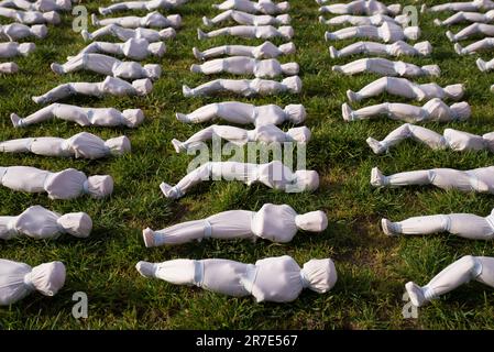 Shrouds of the Somme artwork commemorating the 72,396 British Commonwealth servicemen with no known grave Stock Photo
