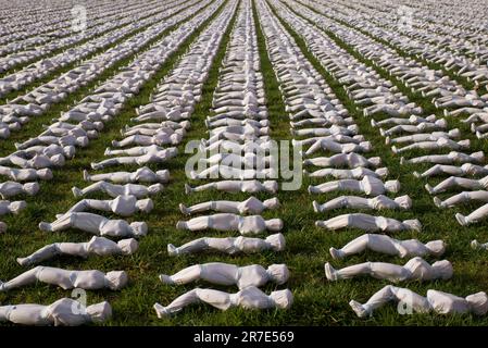 Shrouds of the Somme artwork commemorating the 72,396 British Commonwealth servicemen with no known grave Stock Photo