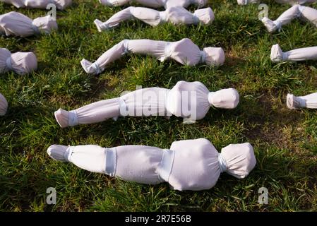 Shrouds of the Somme artwork commemorating the 72,396 British Commonwealth servicemen with no known grave Stock Photo