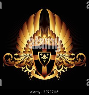 ornamental shield, this illustration may be useful as designer work Stock Vector