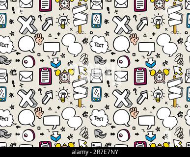 Seamless web icons pattern Stock Vector