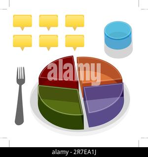 An image of a food plate guide. Stock Vector