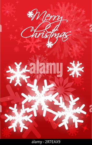 illustration of abstract merry christmas card with snowflakes Stock Vector