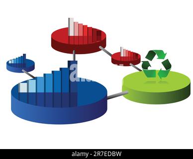Different colors business circle graphs. vector file also available Stock Vector