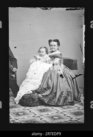 Lavinia Stratton and baby c. 1860-1870 Stock Photo