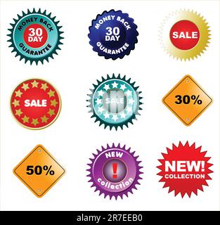 Set of badges and price tags, sale tags for your design. Vector illustration Stock Vector