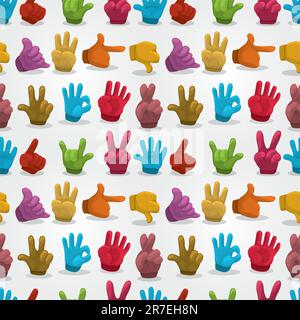 Cartoon Hands seamless pattern Stock Vector
