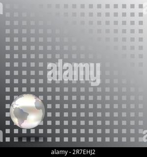 Abstract dark background with globe on grey Stock Vector