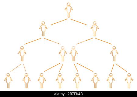 illustration of organization chart on white background Stock Vector