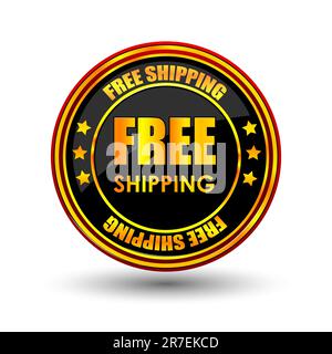illustration of free shipping on white background Stock Vector