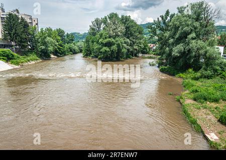 The River Bosna swelled Stock Photo