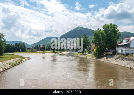 The River Bosna swelled Stock Photo