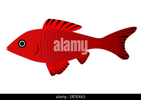 illustration of pretty fish on isolated background Stock Vector