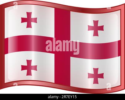 Georgia Flag icon, isolated on white background. Stock Vector
