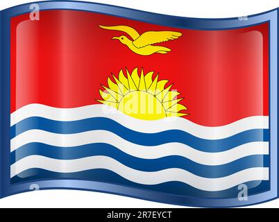 Kiribati Flag icon, isolated on white background. Stock Vector