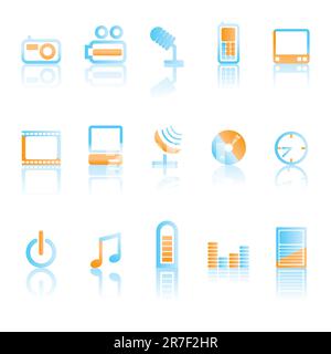 mobile phone icons-vector icon set Stock Vector