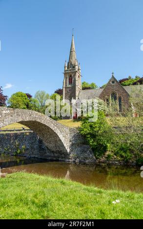 Packhorse Bridge at Stow of Wedale, or more often Stow, is a village in the Scottish Borders area of Scotland Stock Photo