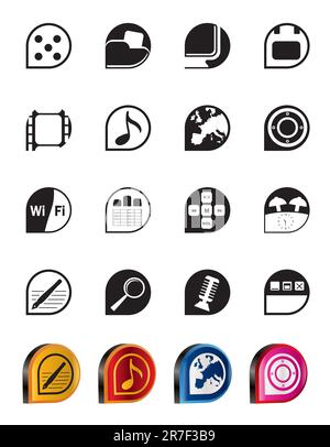Simple Phone  Performance, Internet and Office Icons - Vector Icon Set Stock Vector