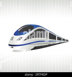 High-speed train on halftone background. Vector illustration. Stock Vector
