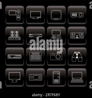 Line Hi-tech equipment icons - vector icon set 2 Stock Vector