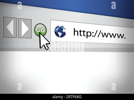 WWW Browser and cursor. Vector file available. Stock Vector