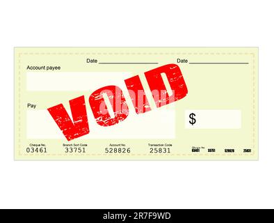Blank Check and Void grunge stamp, vector illustration Stock Vector