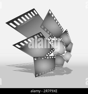 Collection of photographic shots on a light background Stock Vector