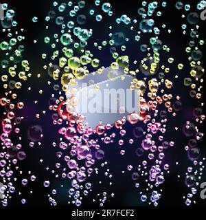 Colorful glowing bubbles under water. Vector illustration Stock Vector