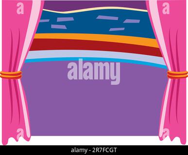 Theater curtains with backstage vector Stock Vector