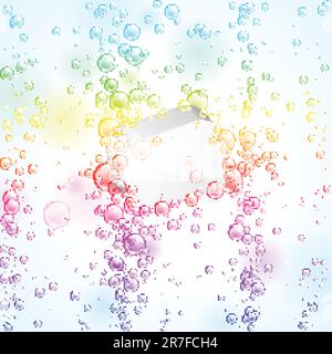Colorful glowing bubbles under water. Vector illustration Stock Vector