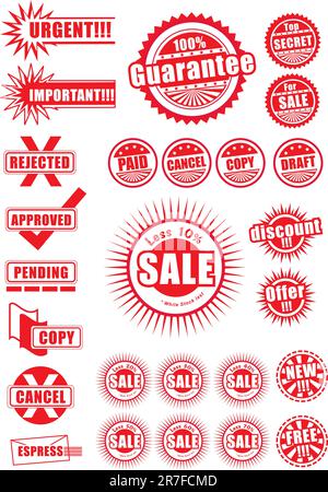 Collection of grunge & sale icon-vector file Stock Vector