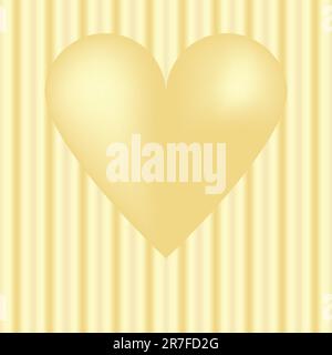 vector golden heart on golden background. Stock Vector