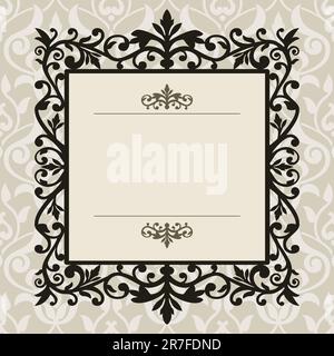 Decorative frame on the retro background with space for your text, full scalable vector graphic for easy editing and color change Stock Vector