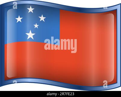 Samoa Flag icon, isolated on white background. Stock Vector