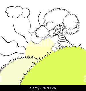 Illustration with tree Stock Vector