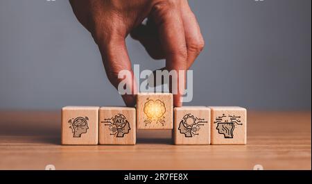 Digital skills concept. New skill, reskill for digital technology evolution. Soft skill,thinking skill, digital skill. Stock Photo