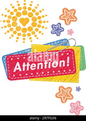 Attention board- vector graphic style Stock Vector