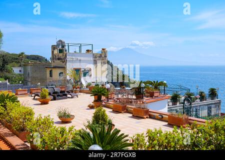 Naples, Italy. View from Marechiaro Posillipo, on the Gulf of Naples. 2023-04-23. Stock Photo