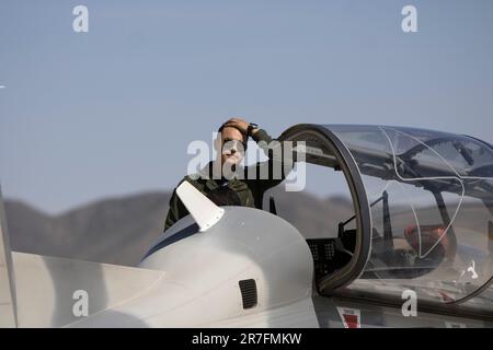 Santa Gertrudis, Chihuahua, Mexico. 14th June, 2023. Mexican Army Air Force Element. In the National Training Camp there was also a small demonstration of the entire air and land arsenal of the Mexican Army. (Credit Image: © Luis Salgado/Pacific Press via ZUMA Press Wire) EDITORIAL USAGE ONLY! Not for Commercial USAGE! Stock Photo