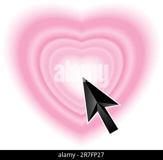 Computer Love button. Vector illustration on white background Stock Vector