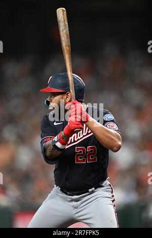 Houston, United States. 13th June, 2023. Houston Astros center fielder Jake  Meyers (6) bats in the bottom of the 8th inning during the MLB game between  the Washington Nationals and the Houston