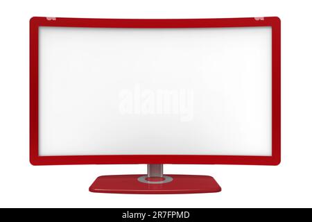 Curved tv screen, isolated on white background Stock Photo