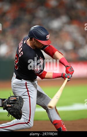 Washington Nationals right fielder Lane Thomas (28) in the fourth ...