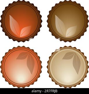 Vector Glassy Nature Icons Stock Vector