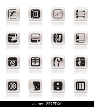 Simple Business, Office and Mobile phone icons - Vector Icon Set Stock Vector