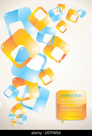 Vector abstract background of glossy colored squares Stock Vector